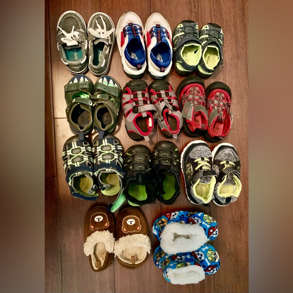 Boys shoes and slippers lot-11 pairs total!